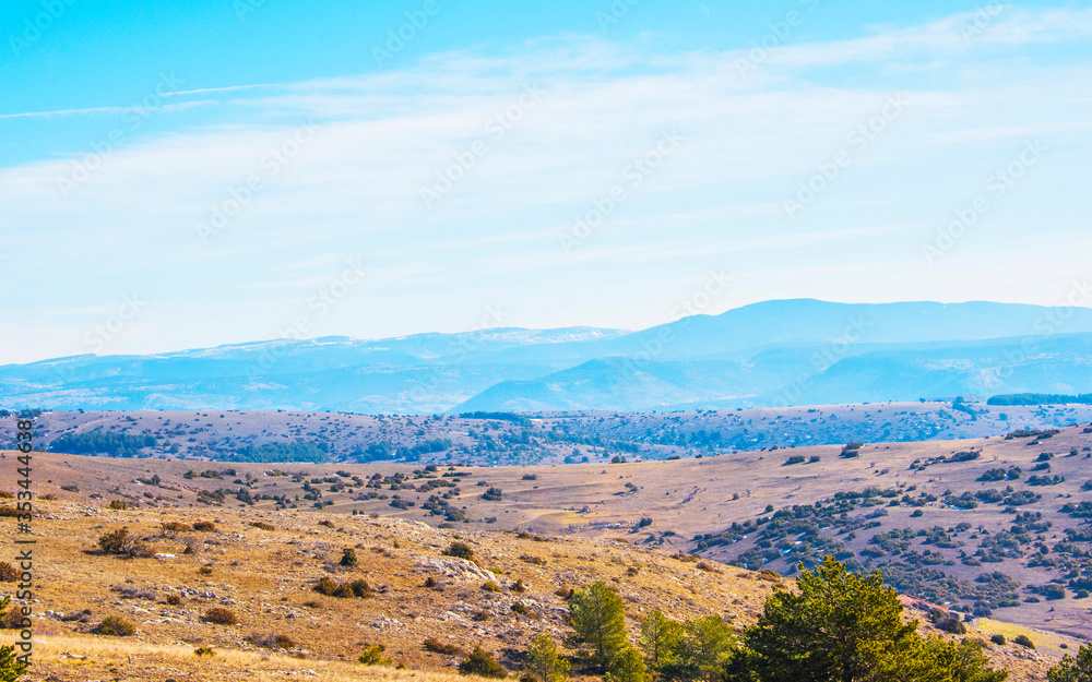 Landscape country in Alcala de la Selva Teruel Aragon Spain