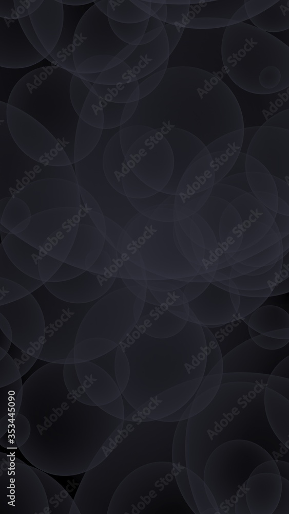 Abstract black background. Backdrop with dark transparent bubbles. Vertical orientation. 3D illustration Abstract black background. Backdrop with dark transparent bubbles. Vertical orientation. 3D illustration