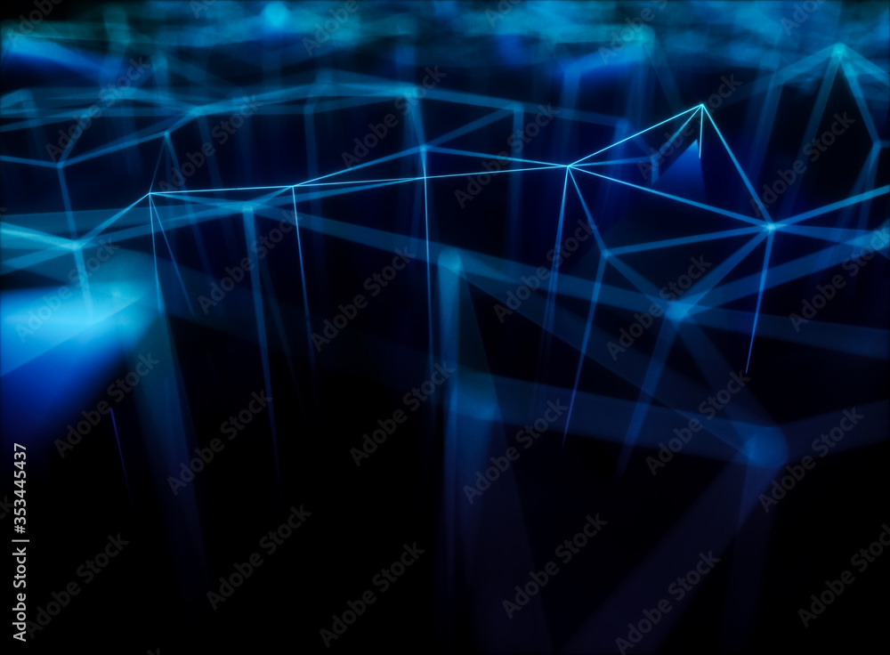 Obraz premium Abstract net concept - 3D rendering. Computer generated abstract background..
