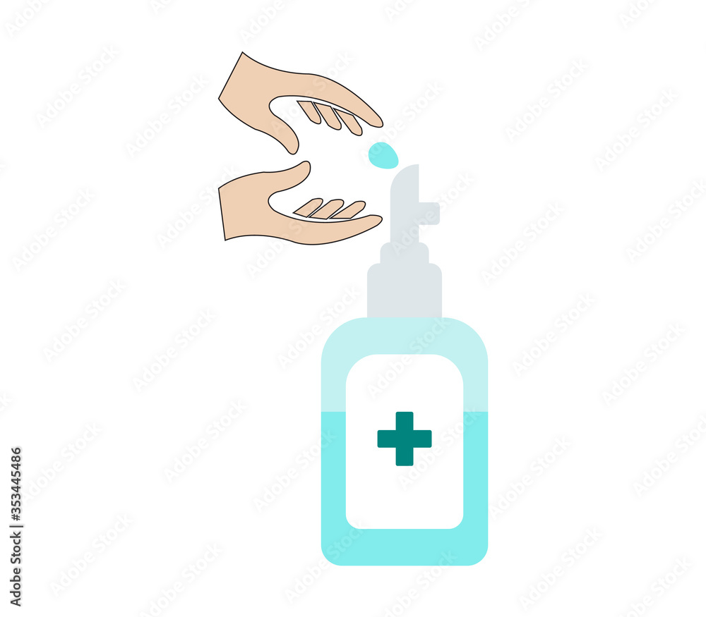 A Hand sanitizer pump color bottle, washing gel.Alcohol rub sanitizers kill most bacteria, fungi and stop some viruses such as corona virus. Hygiene product. Sanitizer full bottle with vector A Hand sanitizer pump color bottle, washing gel.Alcohol rub sanitizers kill most bacteria, fungi and stop some viruses such as corona virus. Hygiene product. Sanitizer full bottle with vector
