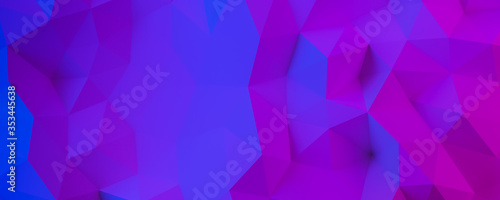 Low polygonal purple background - 3d rendering.