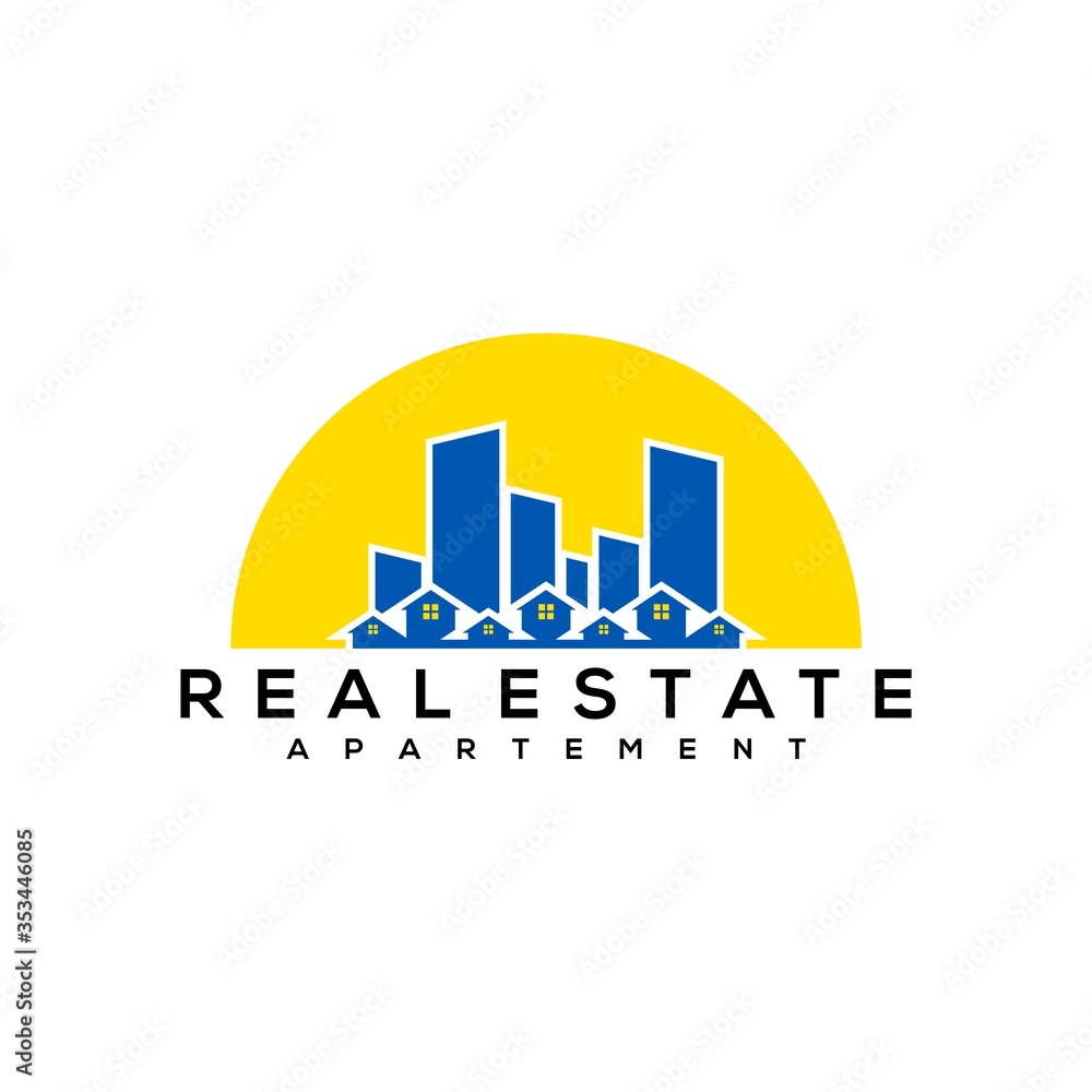 Naklejka premium real estate apartement logo design concept vector