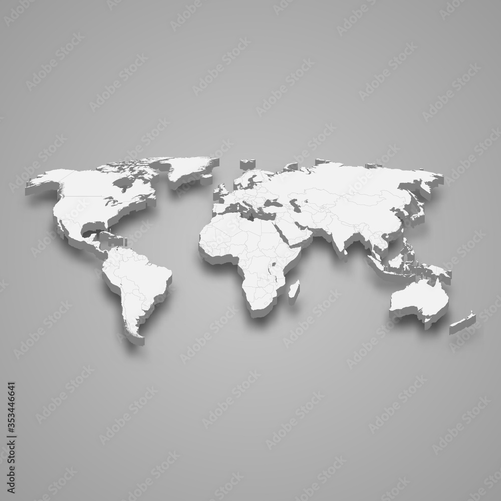Fototapeta 3d map of world Template for your design
