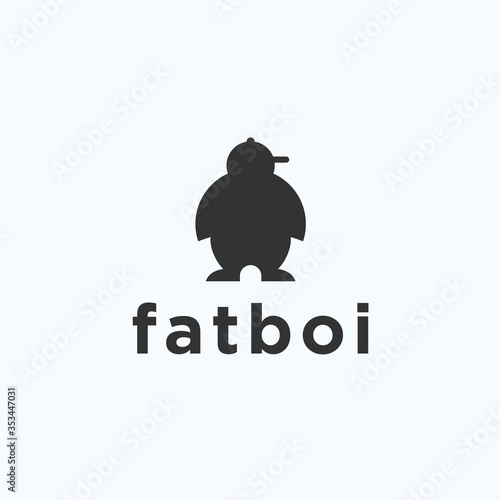 fat boy logo design vector silhouette illustration