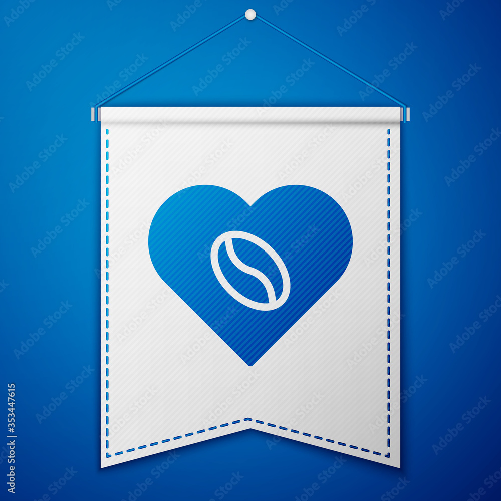 Blue Coffee Lovers icon isolated on blue background. I love coffee. White pennant template. Vector Illustration. Blue Coffee Lovers icon isolated on blue background. I love coffee. White pennant template. Vector Illustration.