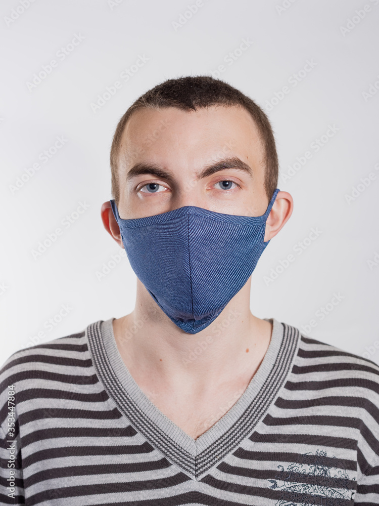 masked man coronovirus on an isolated background masked man coronovirus on an isolated background