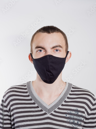 masked man coronovirus on an isolated background