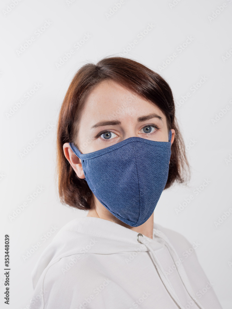 masked girl coronovirus on an isolated background masked girl coronovirus on an isolated background
