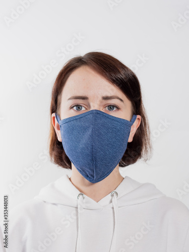 masked girl coronovirus on an isolated background