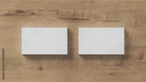 Layout of blank business cards for presentation. 3D rendering.