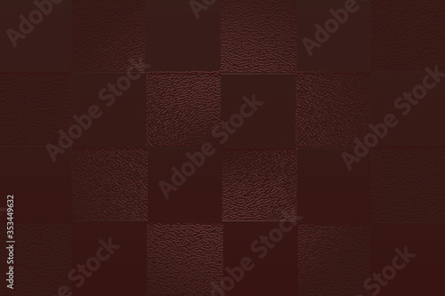 Evocative, moody dark red checked pattern, leather texture, space for text, copy photo