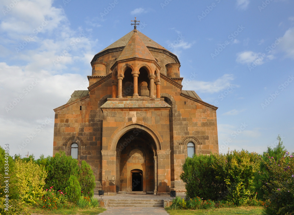 Entrance to the church of St. Rimsime in the city of Vagharshapat. Armenia. The church is a UNESCO heritage