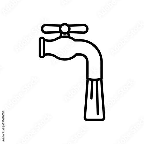 water faucet icon, line style