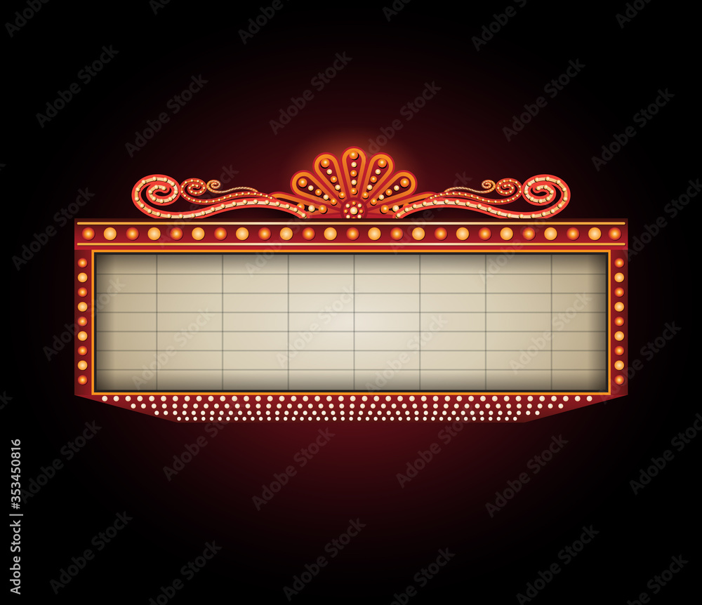 Theater sign billboard frame design - obrazy, fototapety, plakaty 