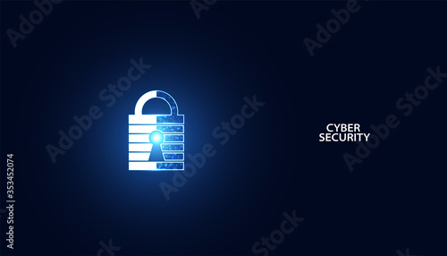 abstract padlock cyber security concept Protection of information in the online world, cyber personal information, internet, preventing internet theft