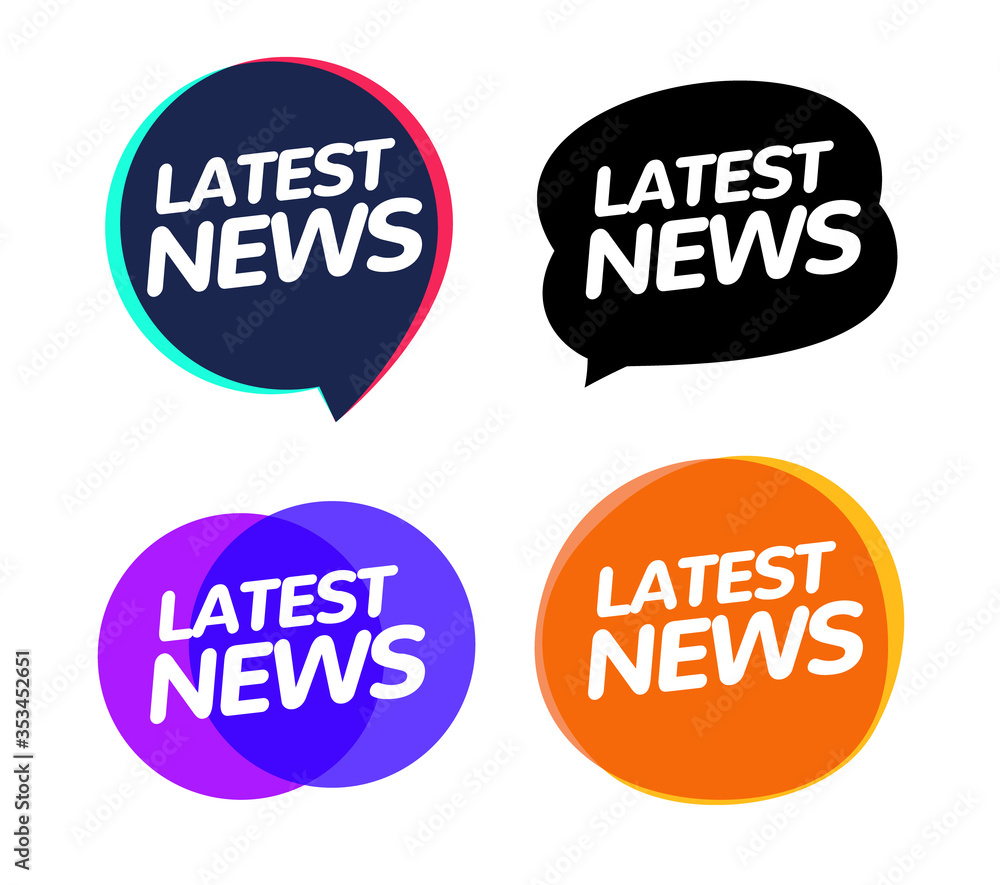 Latest news badge announcement. News speech bubble journalism information concept Latest news badge announcement. News speech bubble journalism information concept