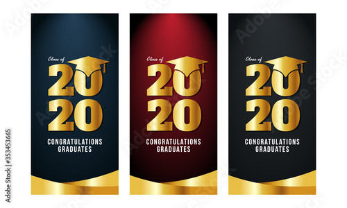 Class of 2020 Vector text for graduation gold design, congratulation event, T-shirt, party, high school or college graduate. bold lettering for greeting, invitation card
