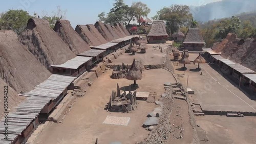 Bena traditional Village drone view, Indonesia