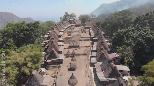 Bena traditional Village drone view, Indonesia