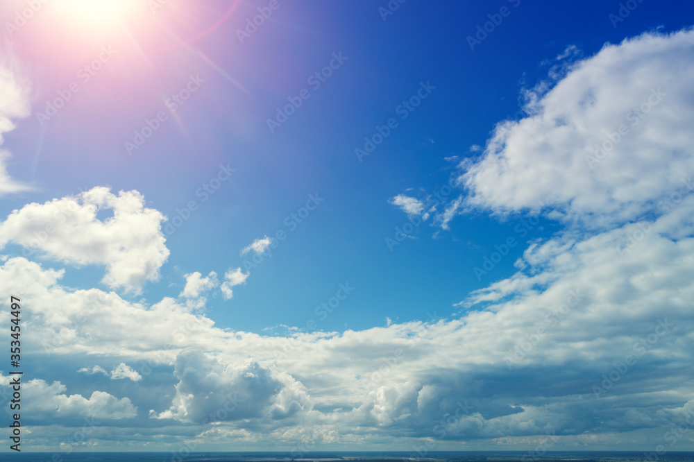 Blue sky with clouds. Abstract nature sky background. Aerial view. Sky texture, abstract nature background Blue sky with clouds. Abstract nature sky background. Aerial view. Sky texture, abstract nature background