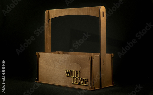 loft gift box. made of plywood and flowers