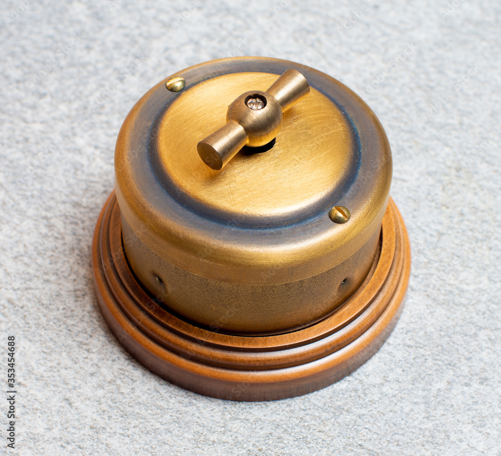 old-style power strip, light switch, scuffs and scratches old-style power strip, light switch, scuffs and scratches