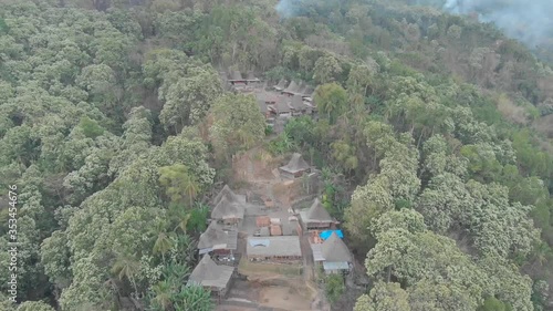 Gurusina traditional Village drone view, Indonesia
