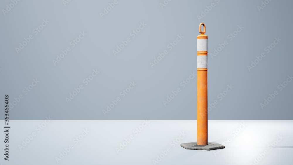 3D render - traffic cones with white and orange stripes on white background, traffic cones 3D render - traffic cones with white and orange stripes on white background, traffic cones