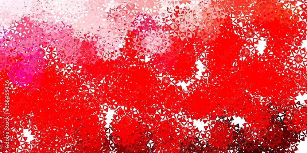 Light Red vector background with christmas snowflakes.