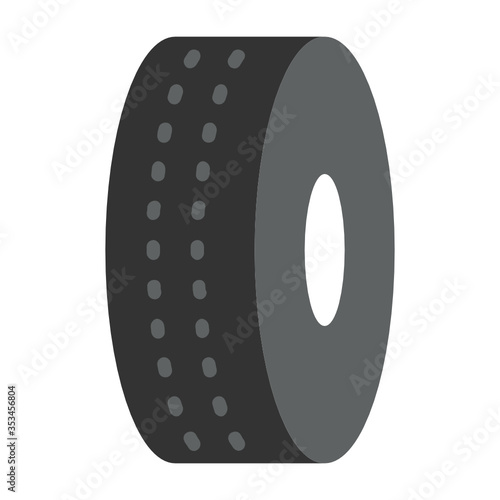 Air Pressure Under Inflation Tyre Sign Vector Color Icon Design, Interpreting Tyre Wear on white background, Over And Underinflation Wear Tire Concept,  photo