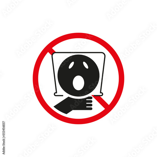 Icon the danger of suffocation. Simple vector illustration
