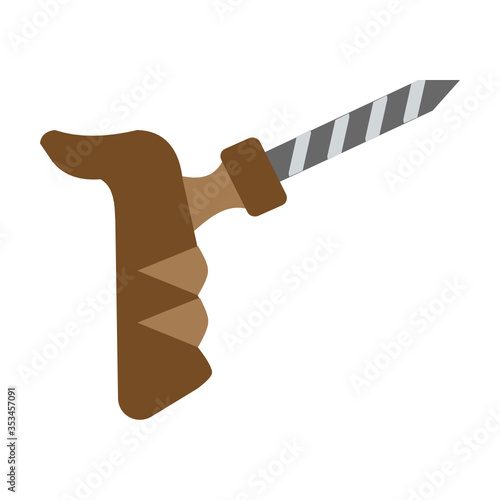 Pistol Grip Spiral Cement Probe Concept Vector brown color icon Design, Tire Repair Tools and Wheel Shop Equipment on White background 