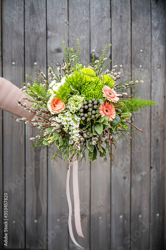 Romantic bouquet for engagement wedding celebration floral event in flowershop