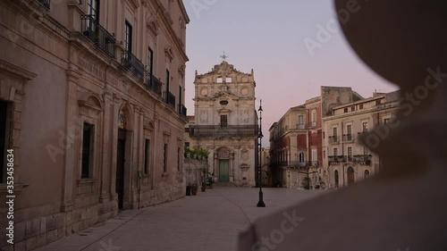 Historic city center of Ortygia (Ortigia) island in province of Syracuse (Siracusa) in Sicily