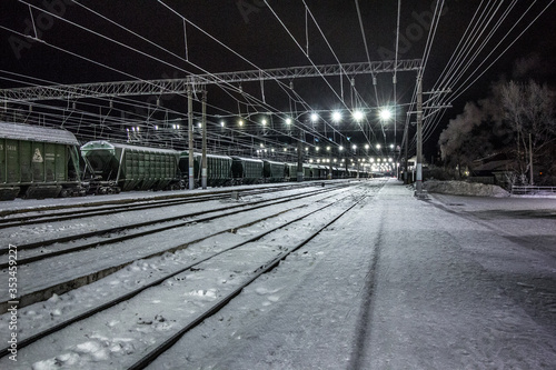 railway bridge at night