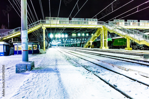 railway bridge in night