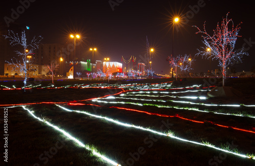 Beautiful lighting and decoration on the occasion of 46th National Day of Bahrain, December 29, 2017