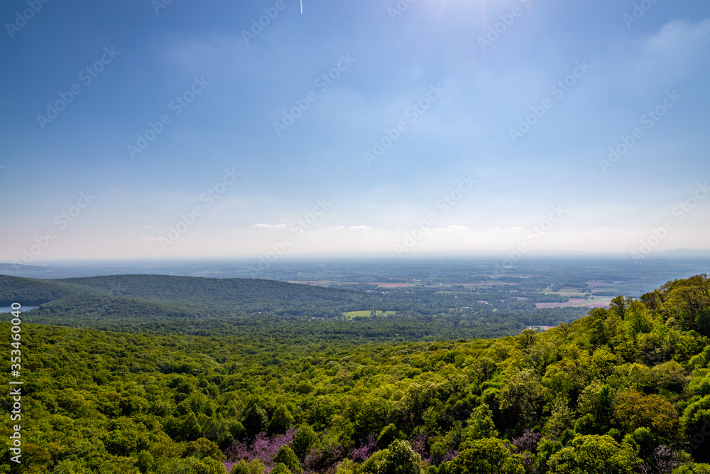 A beautiful view from Annapolis Rock. Rock cliff that rises above Cumberland Valley, Maryland