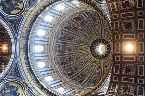 different view of the interior of the dome of San Pietro in Rome
