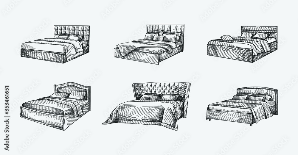 Single Bed Icon Element for Mobile Concept and Web Apps Thin Line Icon  for Website Design and Development App Development Stock Illustration   Illustration of drawer design 109786616