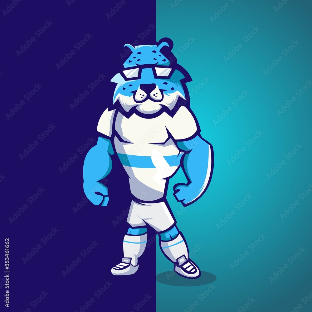 Animal cartoon mascot design with modern illustration concept style for football team Animal cartoon mascot design with modern illustration concept style for football team