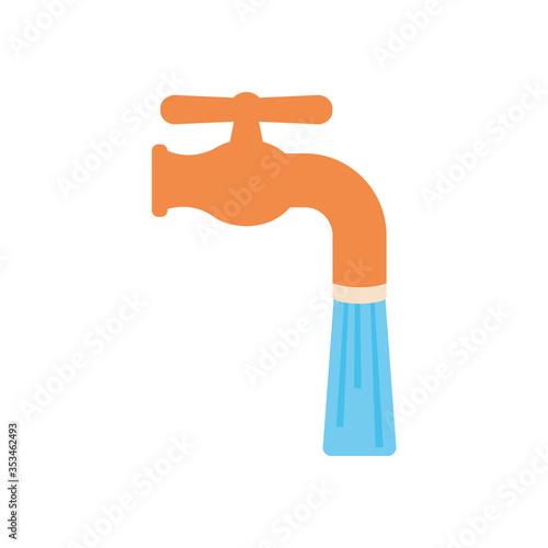 water faucet icon, flat style