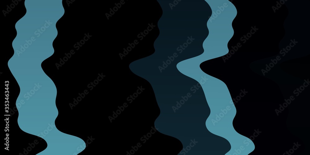 Dark BLUE vector layout with curves. Abstract illustration with gradient bows. Pattern for websites, landing pages.