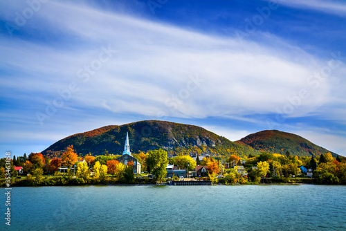 Mont-Saint-Hilaire Quebec mountain in autumn