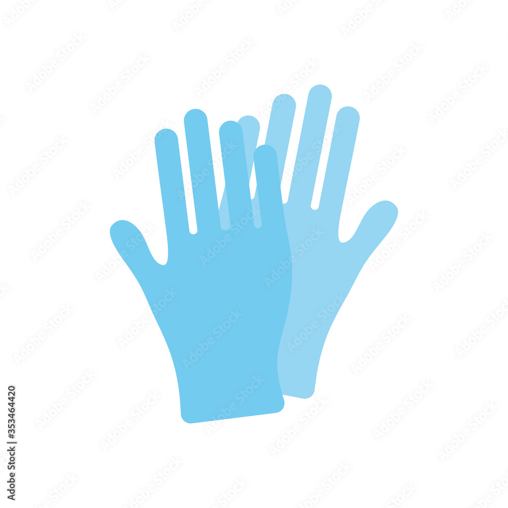medical gloves icon, flat style medical gloves icon, flat style