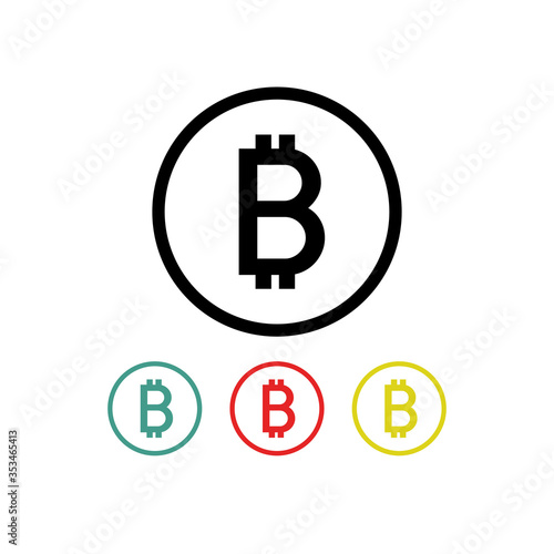 bitcoin flat icon, vector illustration