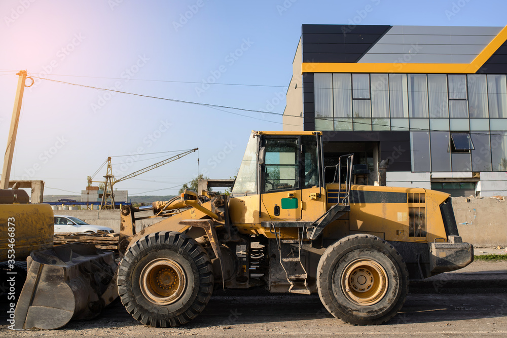 Backhoe on the construction site.