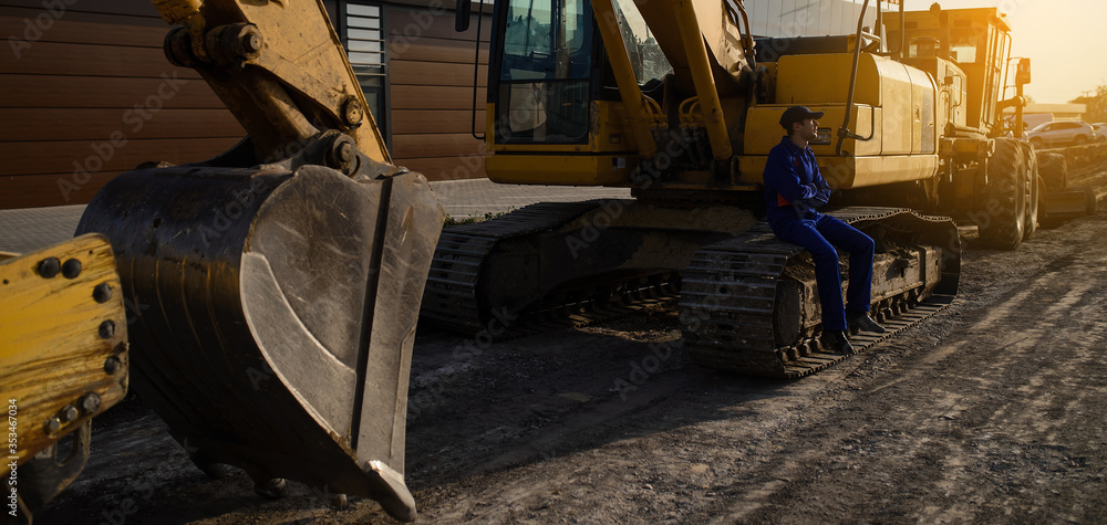 Fototapeta premium Working process on the construction site