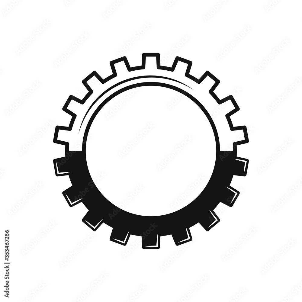 gear icon , flat design isolated on white background