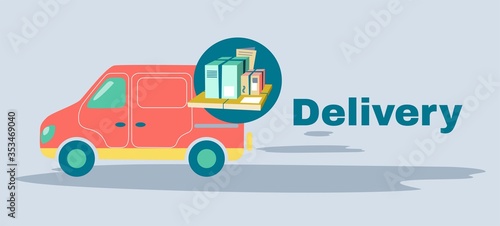 delivery van banner digital illustration